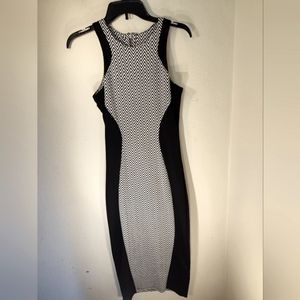Poof Couture Black and White Zig Zag Dress Size M